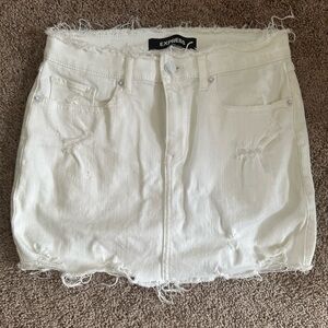 Express white jean skirt
